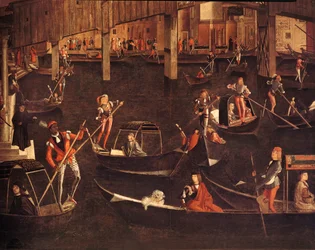 Gondoliers on the Grand Canal (detail)